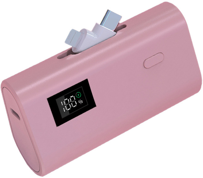 有Wh標示 台灣製造 雙口切換 Type-C Lightning 22.5W 快充行動電源 5000mAh, 粉色, SSTAR5000