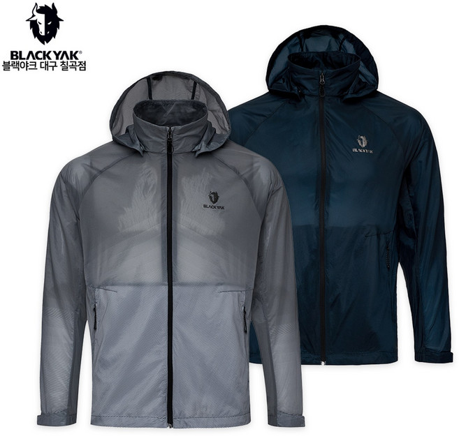 블랙야크 남성 그라데이션 패턴 자켓 여름 추천 얇고 가벼운 바람막이 등산 아웃도어 후드 점퍼 1BYJKMV011