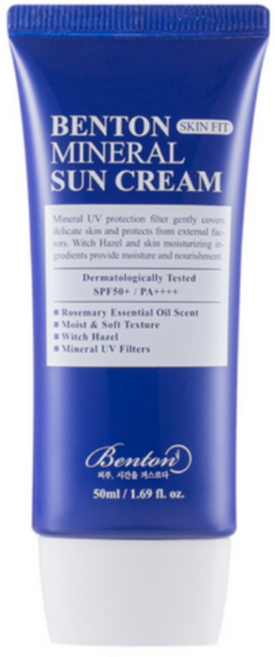 벤튼 스킨핏 미네랄 선크림 SPF50+ PA++++, 50ml, 1개