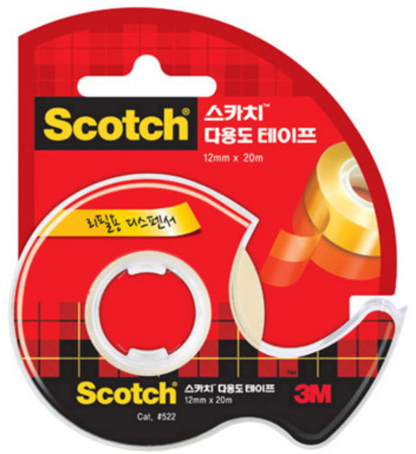 스카치 다용도 테이프 디스펜서 522D 12mm x 20m, 1개