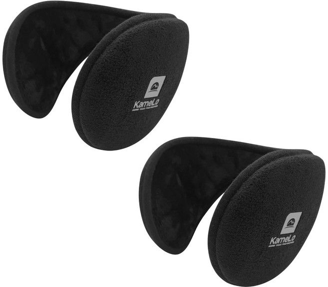 카멜로 겨울 보온 귀도리 방한용 남성 여성 털 작업 귀마개 KEW001, 2세트, 블랙