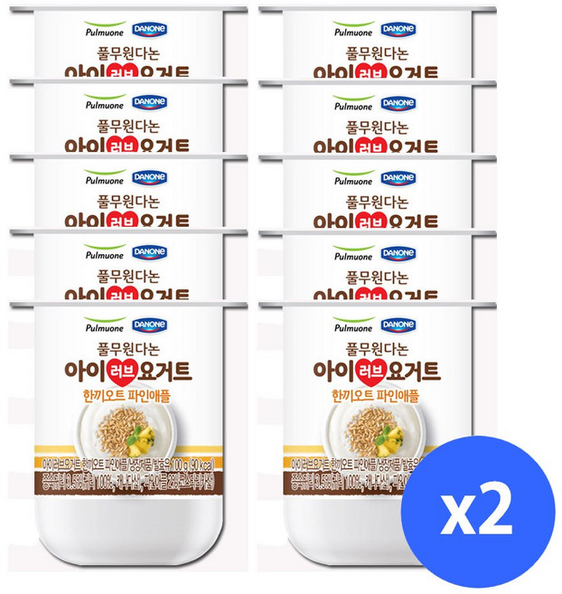 (냉장)[풀무원] 요거트 한끼오트(파인애플)100gx20개, 1세트, 100g