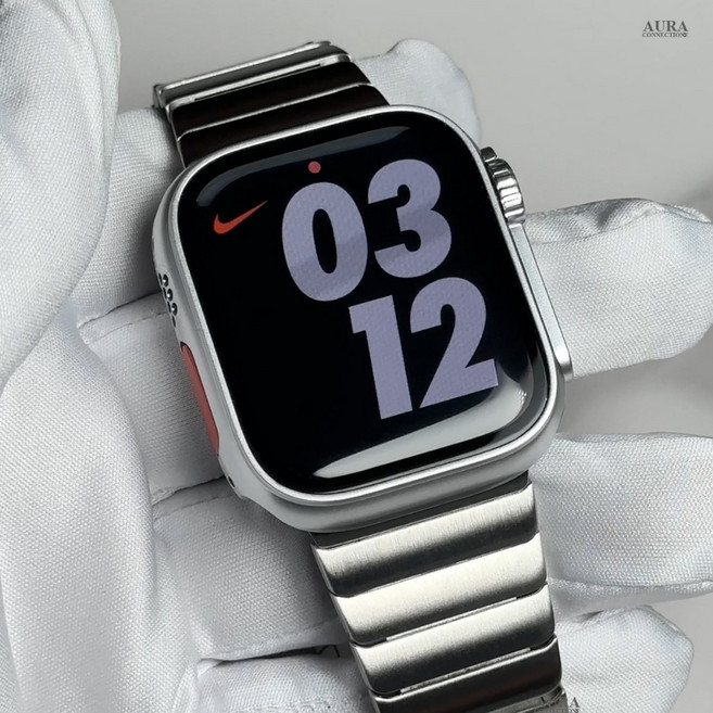 애플워치 링크브레이슬릿 날개형 메탈 스트랩 11 10 9 8 7 6 SE3 호환, 울트라/울트라2/49MM, 블랙, 1개