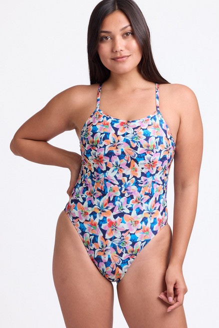 졸린 페리 릴리스 원피스 강습용 실내 수영복 Jolyn Perry Swim Onesie (prints) - Lilies