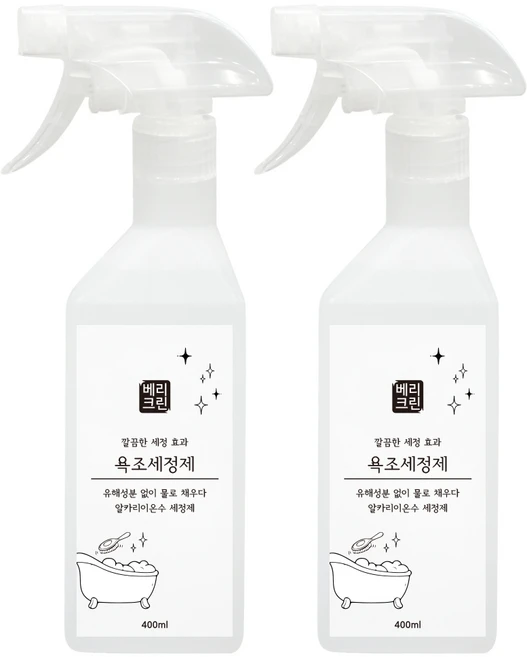 베리크린 신생아 아기 욕조세정제 클리너, 2개, 400ml - 쿠팡