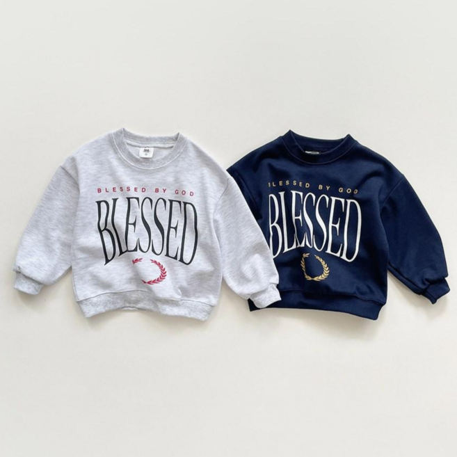 아동용 키즈 국내생산 나염 라운드 맨투맨