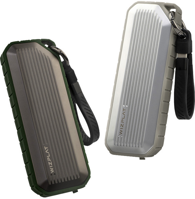 위즈플랫 FLEX Drive FX10G Rugged 휴대용 외장SSD 외장하드 케이스 방수 방진 충격방지 NVMe SATA M.2 듀얼 USB3.2 Gen2 1050MB/s, 그린