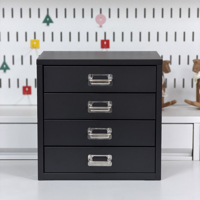 비유가구 COMPANY 서랍장, 4개, 블랙3