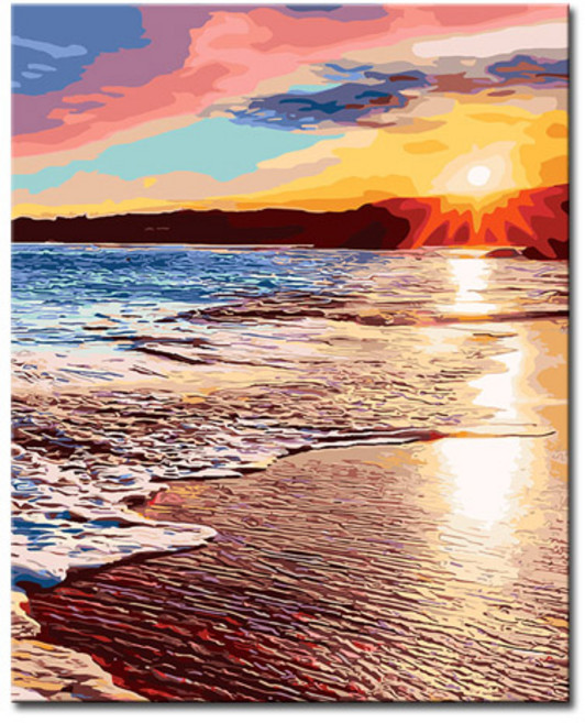 DIY캔버스페인팅 명화그리기 액자 그림 세트 유화 - 풍경 40x50, L135_오로라 선셋, 1개