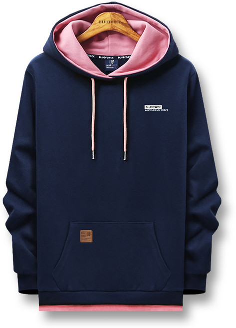 블루포스 남녀공용 로에온레이어드후드티 커플 긴팔티셔츠 단체복 가족티 후드티