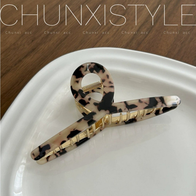 CHUNXISTYLE 醋酸合金鯊魚夾 法式簡約大髮夾