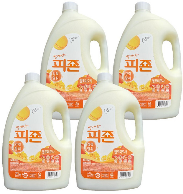 피죤 프리미엄 섬유유연제 옐로미모사 본품, 4개, 2.9L
