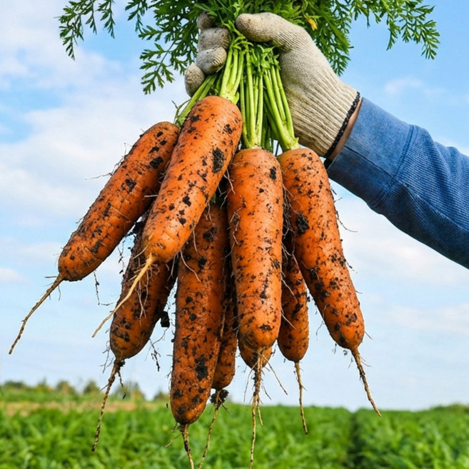 [제주당근] 제주 밭에서 직송 아삭달큰한 구좌당근, 1박스, 제주 흙당근 중 1kg (10~13cm)