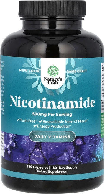 Nature's Craft 나이아신아마이드 500mg 캡슐 180정, NaturesCraft나이아신아마이드500mg캡슐180, 1개 - 쿠팡