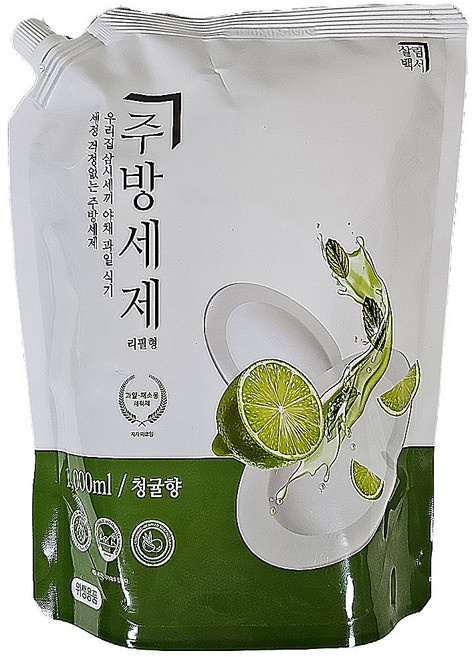 살림백서 주방세제 리필형 (청귤향), 1L, 3개