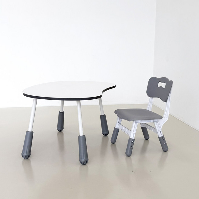 이엘퍼니처 E0 급 레미 높이조절 어린이책상 + 의자세트, 그레이