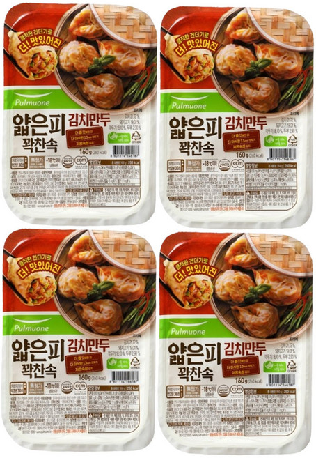 풀무원 얇은피꽉찬속 김치만두, 160g, 4개