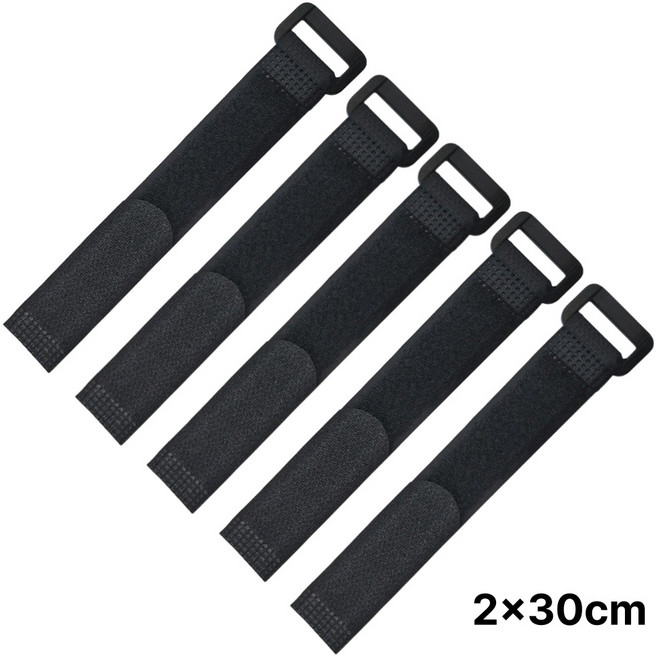 벨크로타이 케이블 선정리 전선정리 타이 찍찍이, 블랙, 5개
