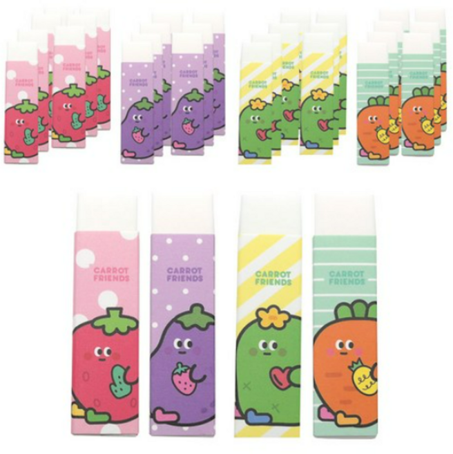 핑크풋 당근 잘지워 길다란 지우개, 단일, 64개