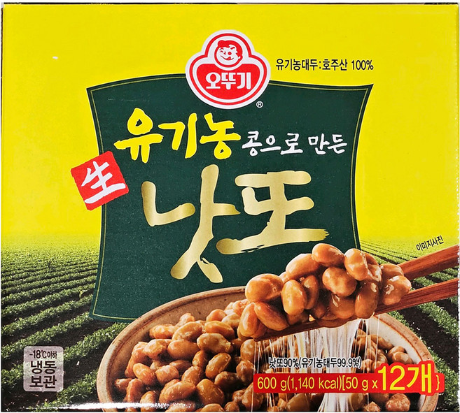 오뚜기 유기농 콩으로 만든 낫또 600g, 50g, 12개