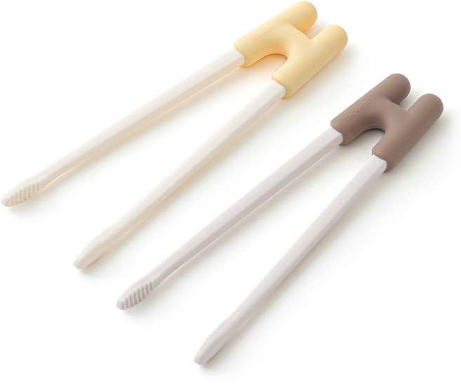 탁가온 유아 2단계 교정젓가락, 1세트, 옐로우/브라운