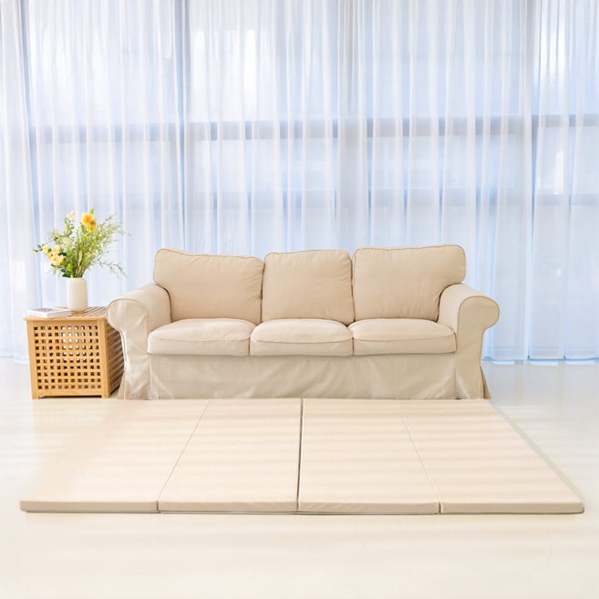 도담도담 논슬립 항균 폴더매트 1+1, 햅쌀베이지