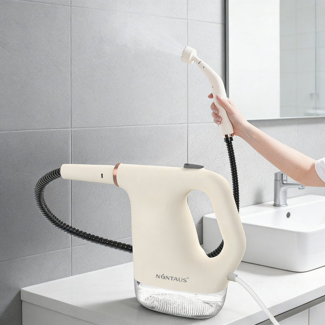 가저용 핸디형 스팀청소기 고압 고온 분사 주방 기름때 제거 찌든 때 청소 스팀 클리너 세트, 베이지, NTS-1