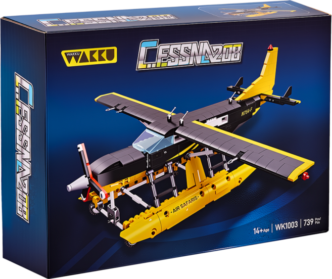 Wakku 군사 비행기 블럭완구 미해군 세스나208 전투기 레고호환블록 Pcs739, 1개