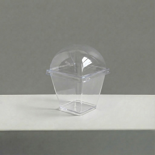 쓱싹 투명 사각컵 돔 뚜껑 SET, 1세트, 60개입