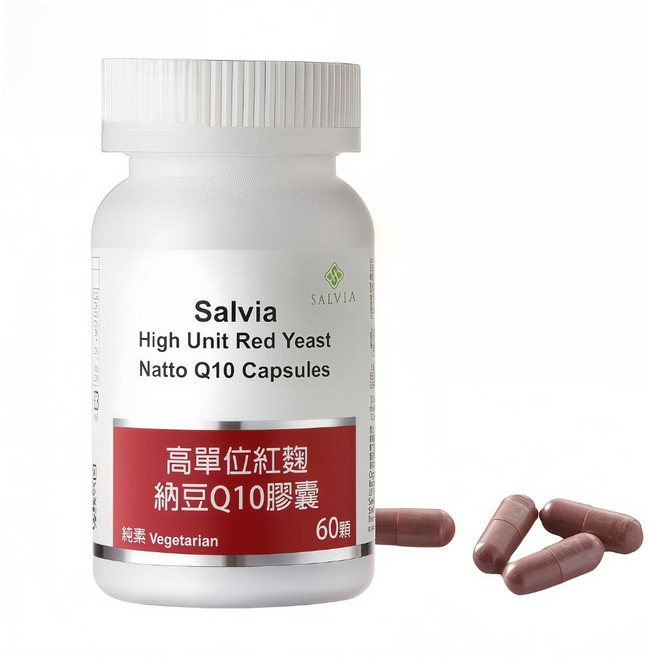 Salvia 紅麴納豆Q10膠囊, 1個, 60顆