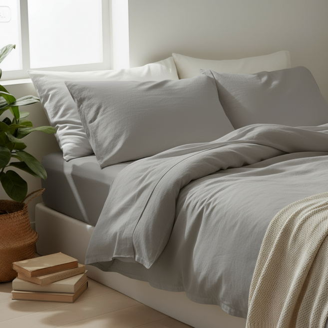 올리올망 순면 워싱 베개커버