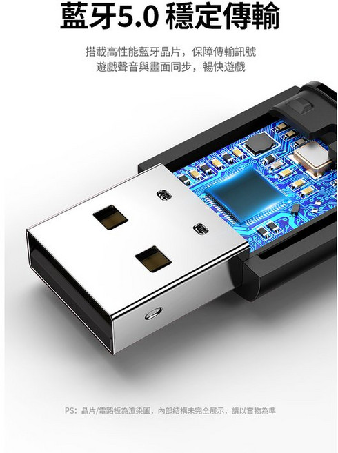 UGREEN綠聯 USB藍牙5.0發射器，支援PS5/PS4/Switch遊戲機與雙藍牙耳機同時連線, 1個