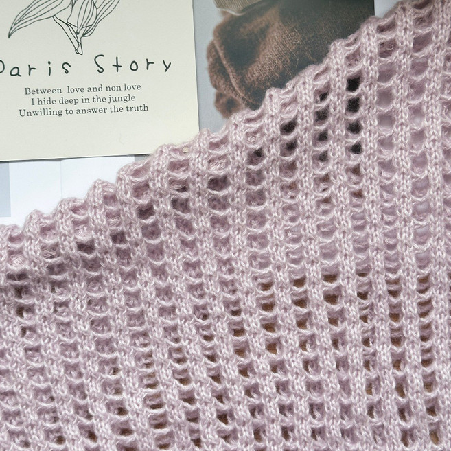 Fee 簍空針織罩衫 大版披肩設計 舒適透膚開衫 多色可選, 現貨-紫粉色