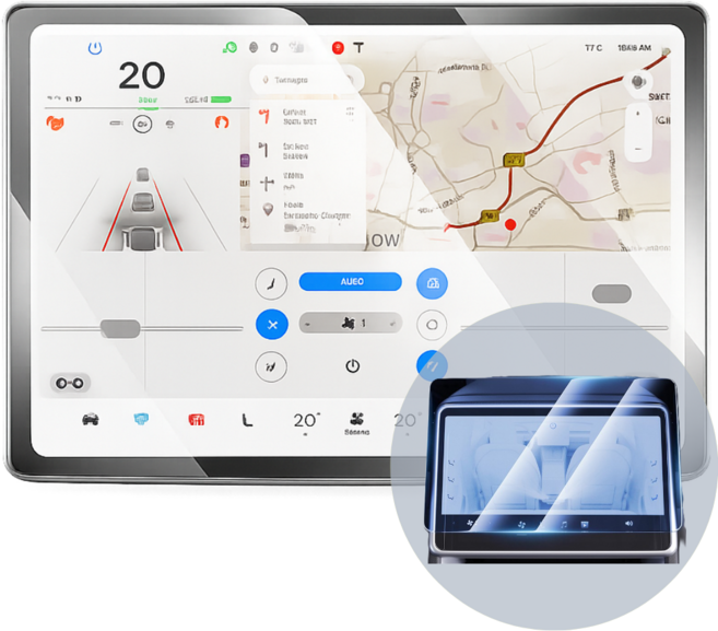 2026년 테슬라 모델 Y 16인치 네비게이션+2열 디스플레이 보호필름, 1GB, FHD 고해상도