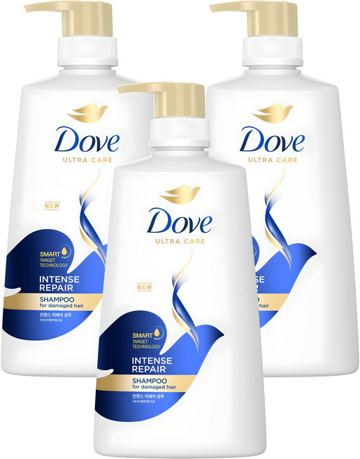 도브 인텐스 리페어 샴푸, 680ml, 3개
