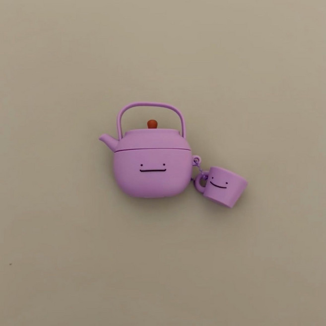 可愛百變怪茶壺 AirPods Pro 3 保護套 適用 蘋果 1/2 代 無線藍牙耳機殼, 1個, 百變怪茶壺+同款掛件AirPods1/2代