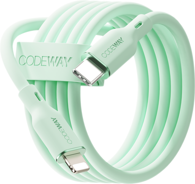 코드웨이 팔레트 아이폰 C타입 to 라이트닝 8핀 고속 충전케이블, 스프링 민트, 2m, 1개