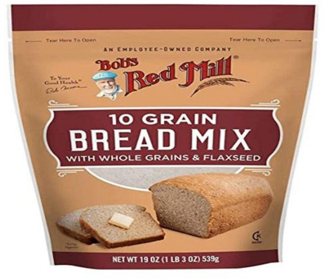 Bob's Red Mill 브레드 믹스 빵 반죽 10곡 혼합 통곡물 및 아마씨 포함 19 온스 539g 밥스 레드 밀, 1개