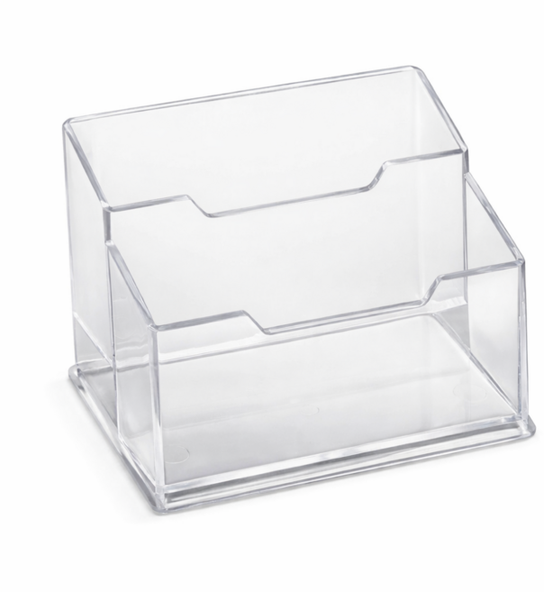 투명 아크릴 명함 거치대 사무실 매장 명함꽂이 명함 보관함 디스플레이 스탠드, 1개, 2단