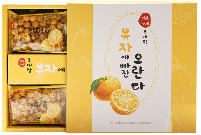 [엄마가오란다] 유자에 빠진 오란다 수제강정 선물형, 1박스, 276g