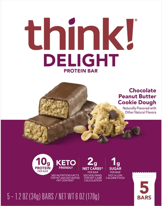 띵크 딜라이트 프로틴 바 초콜릿 피넛 버터 쿠키 도우 5개입 - 쿠팡