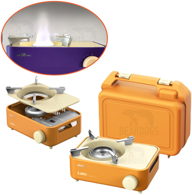 맥스 라떼 버너 미니 스토브 가스 브루스타 부르스타 맥선 휴대용, 텐저린, 1개, 맥선 라떼 미니가스렌지(블루베리)