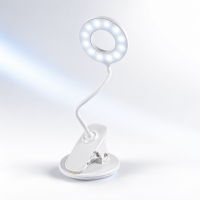 USB 충전식 클립형 LED 독서등 플렉시블 3색 조명 터치조절 침대 책상 캠핑 다용도 스탠드 램프, Q5-2