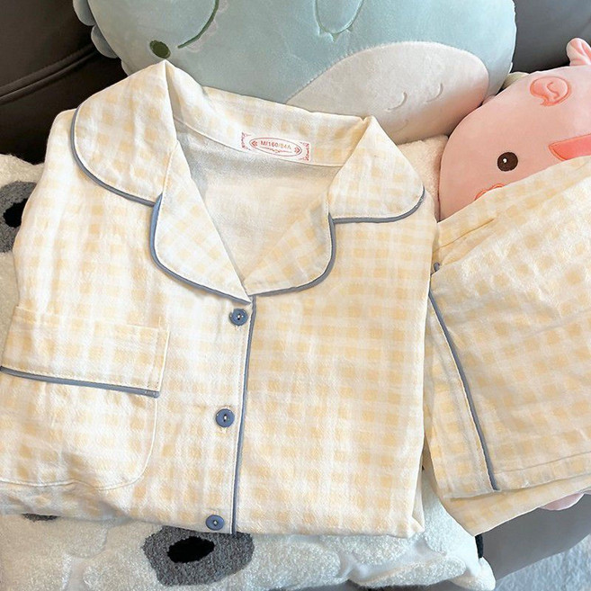 長袖睡衣套裝，日系ins風，休閒外穿家居服