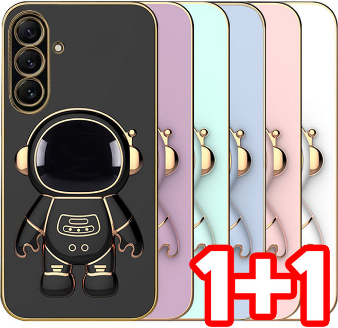 벌크온 1+1 갤럭시 A15 버디3 거치대 카메라 보호 풀커버 우주인 컬러 케이스