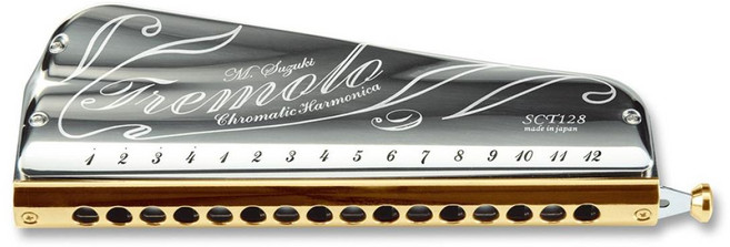 스즈키(Suzuki) SUZUKI 스즈키 트레몰로 크로매틱 하모니카 SCT128, 1개