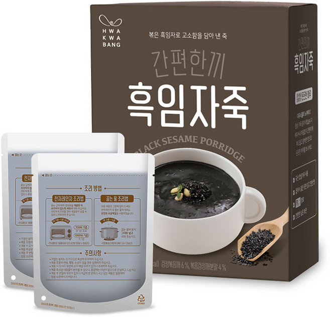 [화과방] 흑임자죽 500g (250gx2봉) / 전통죽 검은깨 아침대용, 1개