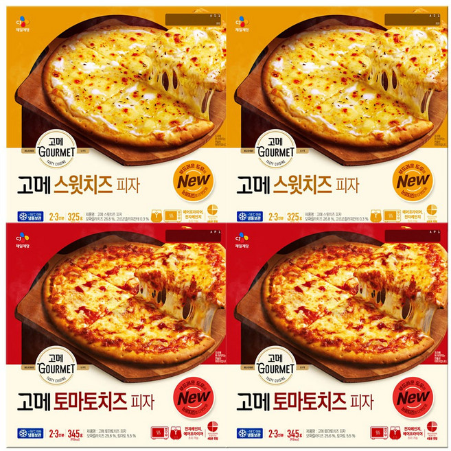 고메 스윗 치즈피자 (325g) + 토마토 치즈피자 (345g), 2세트, 670g
