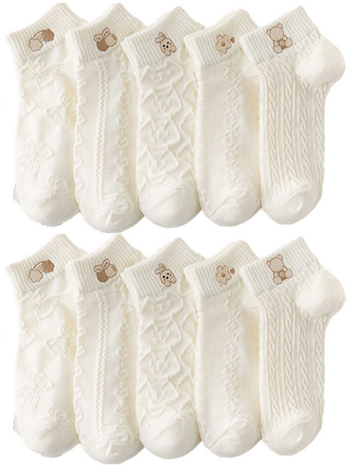 뷰데이 캐릭터 패션코디 양말 여성용 단목양말 10켤레 230~250mm