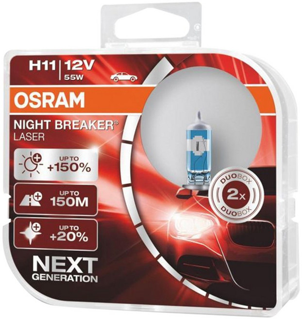 OSRAM 歐司朗 Night Breaker Laser 鹵素燈泡, 1套, H11